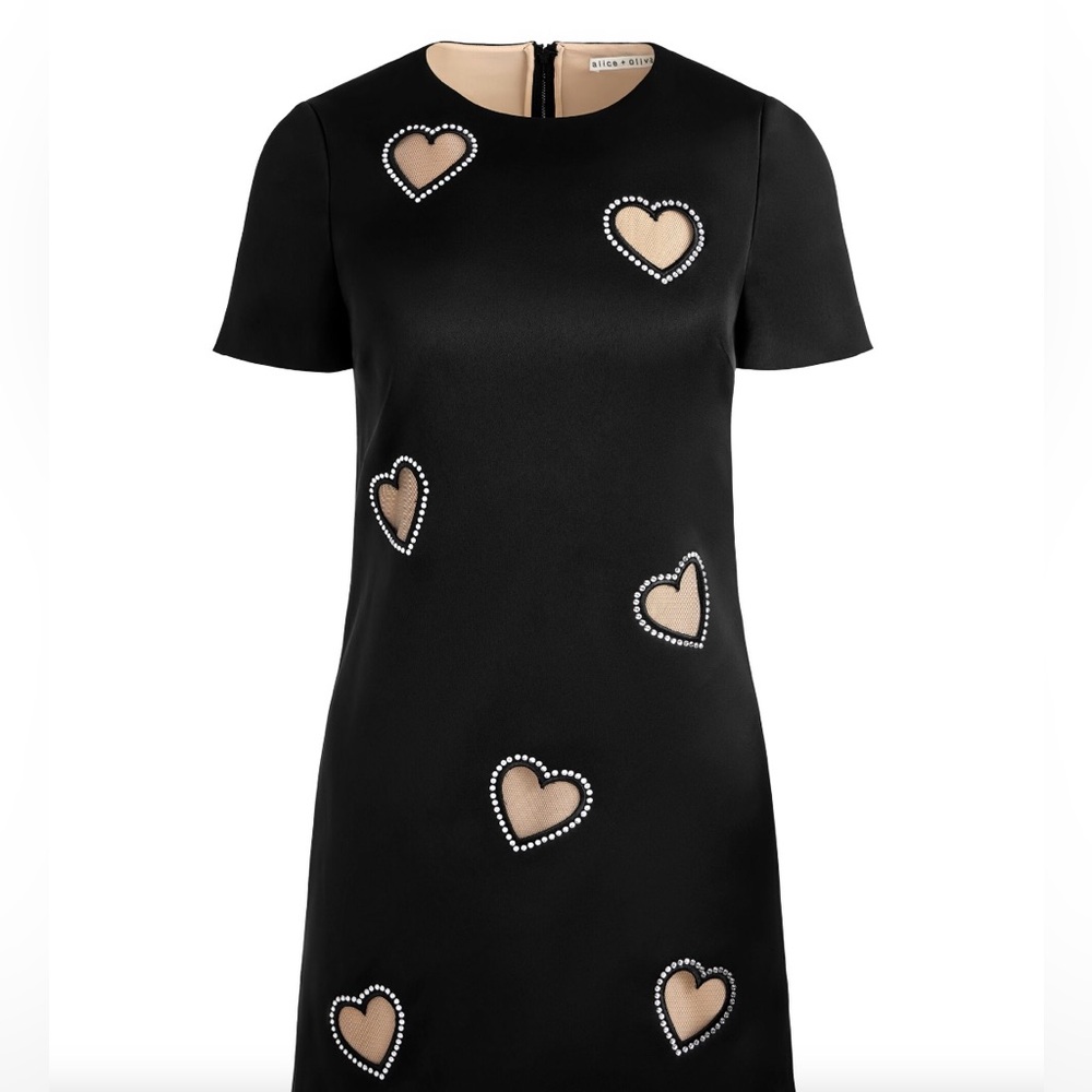 NWT Alice + Olivia Clyde Embellished Cap Sleeve Shift Dress Sz. 8